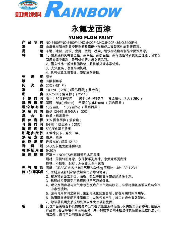 永氟龍面漆